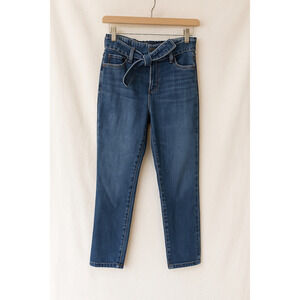 Sanctuary Jeans 27 Belted Ankle Skinny Crop High Rise Minimalist Casual Chic